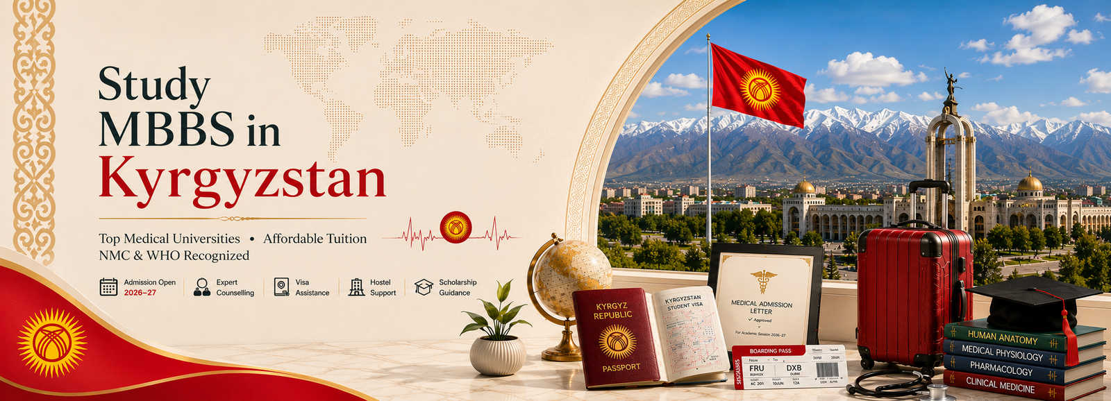 Kyrgyzstan Country Banner